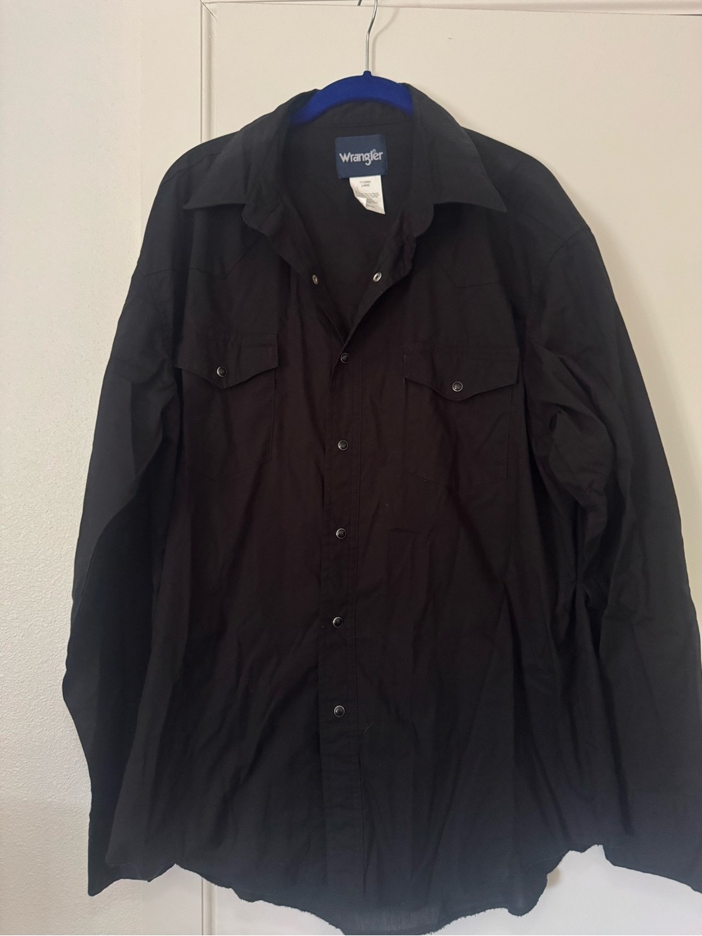 Wrangler Black Long-Sleeve Western Button-Down Shirt